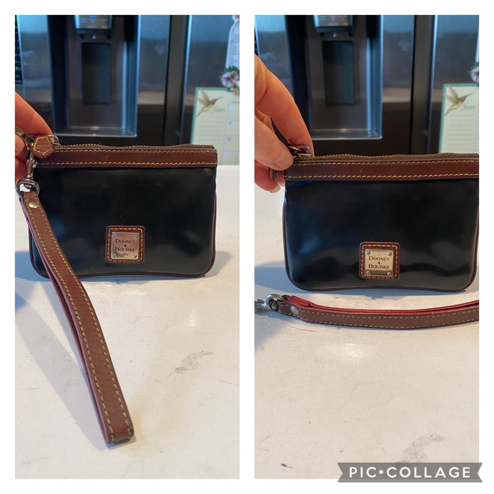 Dooney Bourke Black Patent Leather Coin Purse/Wristlet